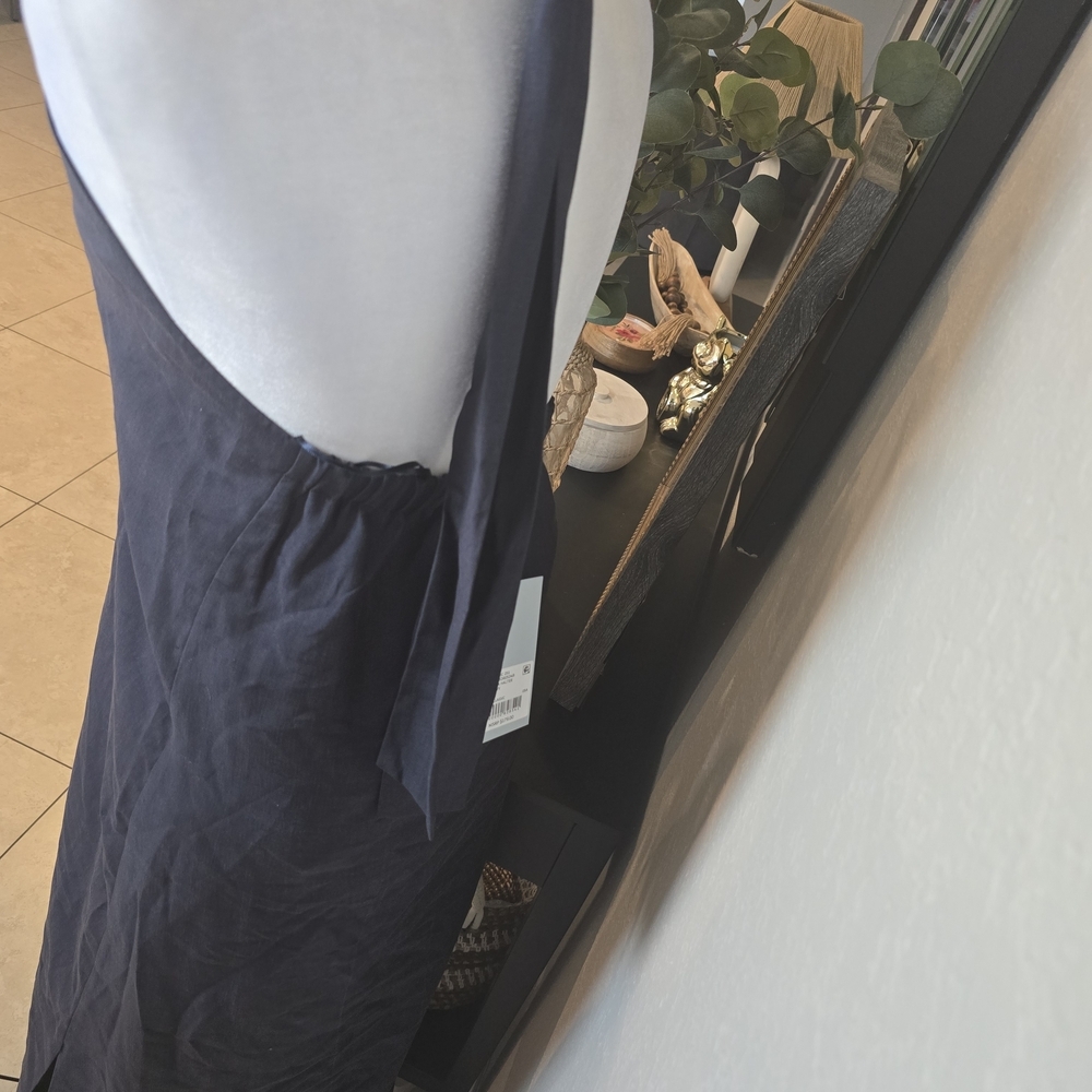 Antonio Melani Women's Sondra Halter Navy Maxi Dress Linen Size S - Picture 3 of 7